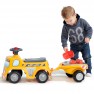 Paspiriama mašina su priekaba ir priedais - grėbliukas su kastuvu - vaikams nuo 1 iki 3 metų | Falk